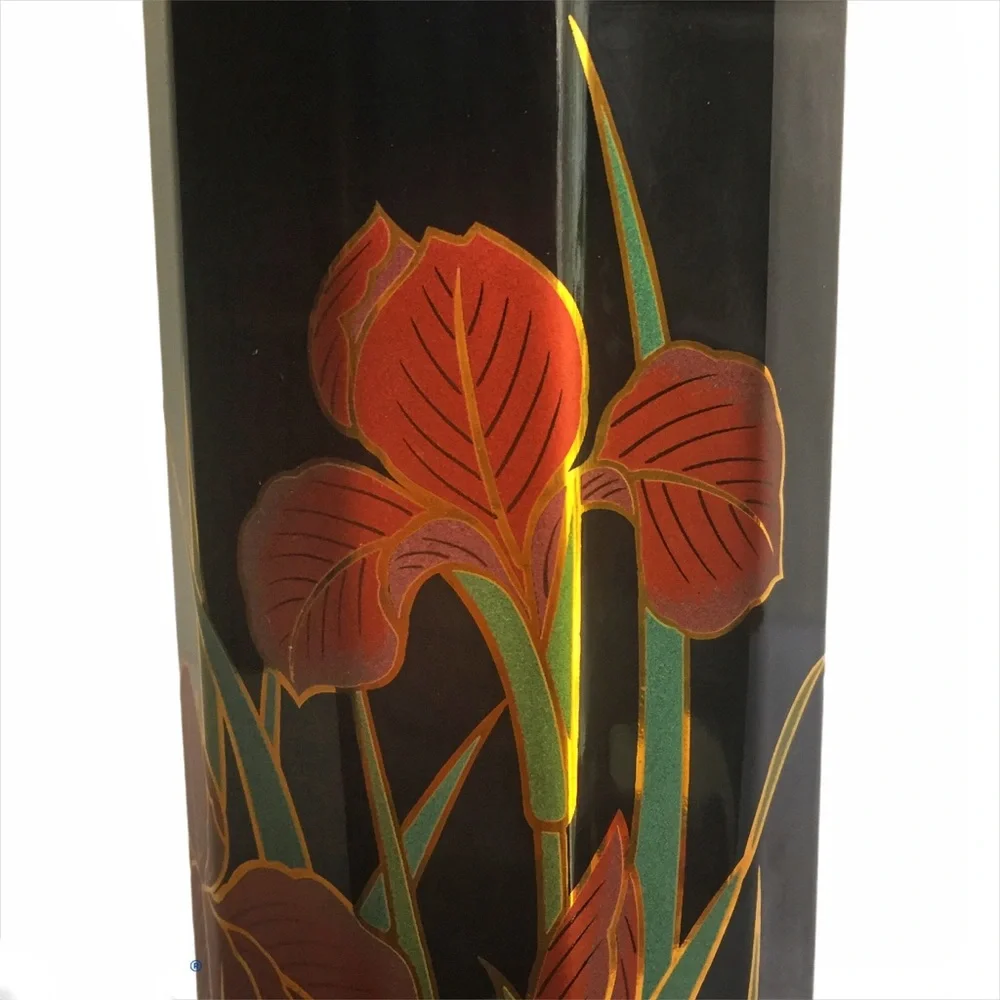 Vintage 80s Vase Otagiri Japan Iris